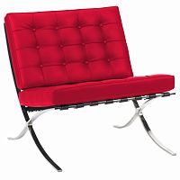 кресло barcelona chair экокожа красное в Архангельске