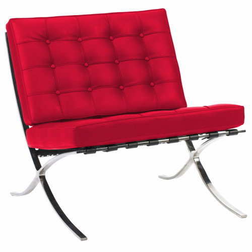 кресло barcelona chair экокожа красное в Архангельске