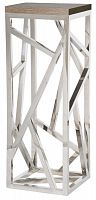 консоль geometric высокая 40x42x110 хром, коричневая столешница в Архангельске