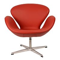 кресло arne jacobsen style swan chair красное в Архангельске