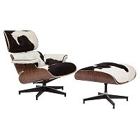 кресло lounge chair & ottoman черно-белое в Архангельске