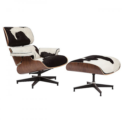 кресло lounge chair & ottoman черно-белое в Архангельске