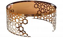 стол журнальный gold круглый коричневый, золотой в Архангельске